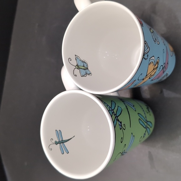 Bugz By Ursula Dodge Set If 2 Tall Ceramic Butterfly/ Dragonfly Mugs. - Picture 6 of 9